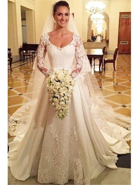 Long Sleeves Lace Wedding Dresses Bridal Gowns 99603285 Long Sleeves Lace Wedding Dresses Bridal Gowns 99603285