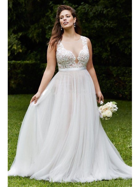 Lace Tulle Plus Size Wedding Dresses Bridal Gowns 99603286