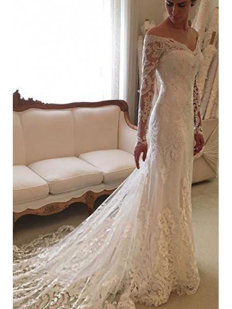 Mermaid Long Sleeves Lace Off-the-Shoulder Wedding Dresses Bridal Gowns 99603296 Mermaid Long Sleeves Lace Off-the-Shoulder Wedding Dresses Bridal Gowns 99603296