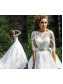 Bateau Neckline Half Sleeves Lace Wedding Dresses Bridal Gowns 99603303