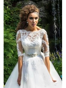 Bateau Neckline Half Sleeves Lace Wedding Dresses Bridal Gowns 99603303 Bateau Neckline Half Sleeves Lace Wedding Dresses Bridal Gowns 99603303