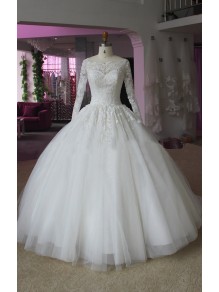 Bateau Neckline Long Sleeves Lace Wedding Dresses Bridal Gowns 99603304 Bateau Neckline Long Sleeves Lace Wedding Dresses Bridal Gowns 99603304