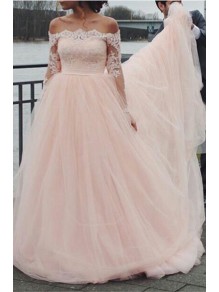 Long Sleeves Off-the-Shoulder Lace Wedding Dresses Bridal Gowns 99603305 Long Sleeves Off-the-Shoulder Lace Wedding Dresses Bridal Gowns 99603305