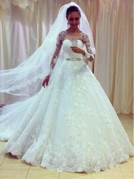 A-Line Lace Long Sleeves Wedding Dresses Bridal Gowns 99603309 A-Line Lace Long Sleeves Wedding Dresses Bridal Gowns 99603309