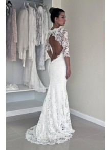 Mermaid 3/4 Length Sleeves Lace Wedding Dresses Bridal Gowns 99603315 Mermaid 3/4 Length Sleeves Lace Wedding Dresses Bridal Gowns 99603315