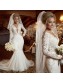 Sexy Mermaid Long Sleeves Lace Wedding Dresses Bridal Gowns 99603321