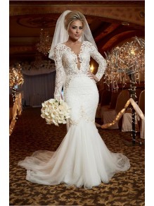 Sexy Mermaid Long Sleeves Lace Wedding Dresses Bridal Gowns 99603321 Sexy Mermaid Long Sleeves Lace Wedding Dresses Bridal Gowns 99603321