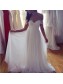 A-Line Off-the-Shoulder Lace Chiffon Wedding Dresses Bridal Gowns 99603324