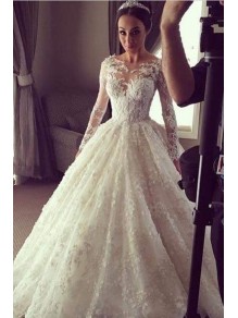 Long Sleeves Lace Wedding Dresses Bridal Gowns 99603330
