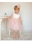 White Pink Flower Girl Dresses 99604010