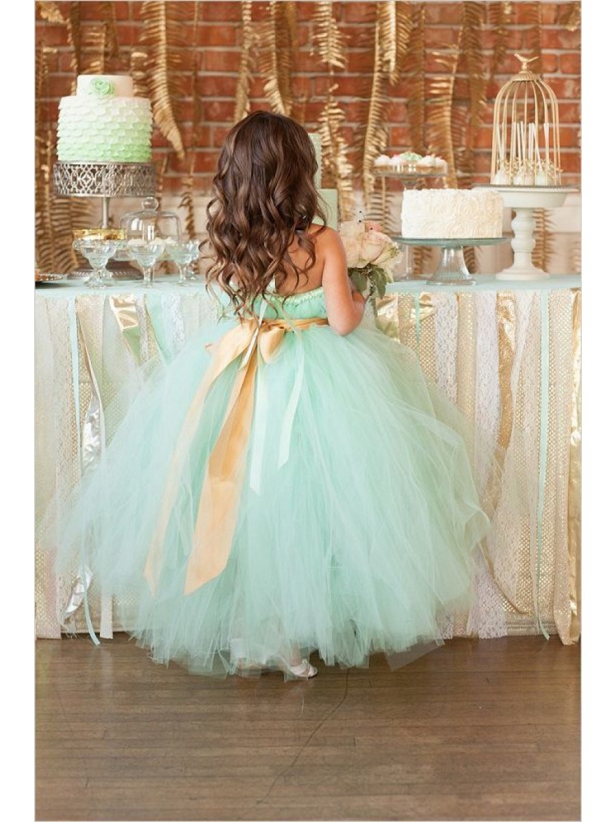 flower girl dress mint green
