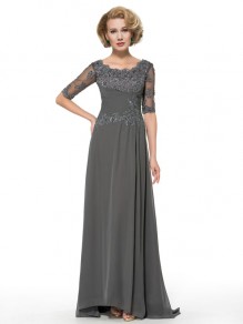 Half Sleeves Lace Chiffon Mother of The Bride Dresses 99605003