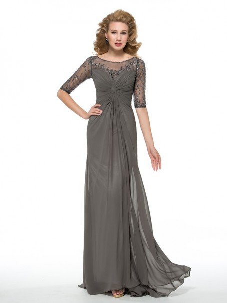 Half Sleeves Beaded Sequins Chiffon Mother of The Bride Dresses 99605004 Half Sleeves Beaded Sequins Chiffon Mother of The Bride Dresses 99605004