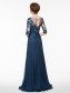 Half Sleeves Illusion Neckline Lace Appliques Chiffon Mother of The Bride Dresses 99605005