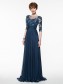 Half Sleeves Illusion Neckline Lace Appliques Chiffon Mother of The Bride Dresses 99605005 Half Sleeves Illusion Neckline Lace Appliques Chiffon Mother of The Bride Dresses 99605005