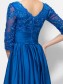 A-Line Long Blue V-Neck 3/4 Length Sleeves Lace Mother of The Bride Dresses 99605007 A-Line Long Blue V-Neck 3/4 Length Sleeves Lace Mother of The Bride Dresses 99605007