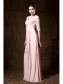 Long Pink Lace Chiffon Half Sleeves Floor Length Mother of The Bride Dresses 99605009