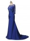 Mermaid Half Sleeves Long Blue Mother of The Bride Dresses 99605012 Mermaid Half Sleeves Long Blue Mother of The Bride Dresses 99605012