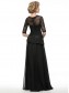 Long Black 3/4 Length Sleeves Lace Chiffon Mother of The Bride Dresses 99605017 Long Black 3/4 Length Sleeves Lace Chiffon Mother of The Bride Dresses 99605017