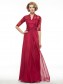 Half Sleeves Lace Chiffon Long Mother of The Bride Dresses 99605019