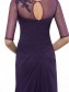 Half Sleeves Illusion Neckline Lace Chiffon Long Purple Mother of The Bride Dresses 99605020