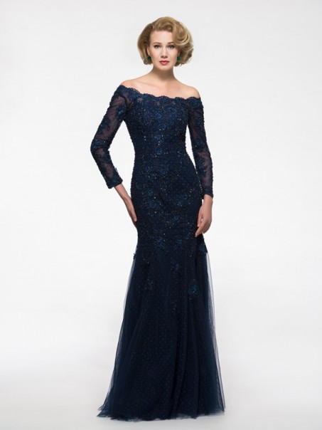 Long Sleeves Mermaid Off-the-Shoulder Lace Mother of The Bride Dresses 99605022 Long Sleeves Mermaid Off-the-Shoulder Lace Mother of The Bride Dresses 99605022