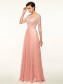 A-Line Bateau Half Sleeves Lace Chiffon Long Mother of The Bride Dresses 99605026