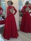Long Red Long Sleeves Low V-Neck Lace Long Mother of The Bride Dresses 99605031 Long Red Long Sleeves Low V-Neck Lace Long Mother of The Bride Dresses 99605031