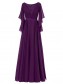 Long Purple Beaded Lace Chiffon Long Mother of The Bride Dresses 99605035