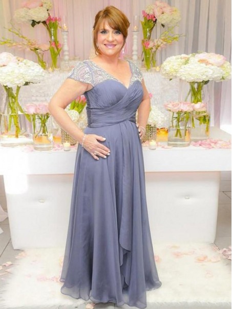 Elegant Beaded V-Neck Long Mother of The Bride Dresses Mother of The Groom Dresses 99605050