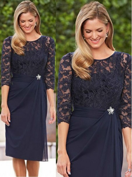 Elegant Lace Chiffon Mother of The Bride and Groom Dresses 99605054