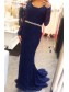 Mermaid Beaded Long Sleeves Lace Mother of The Bride and Groom Dresses 99605067