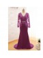 Mermaid Long Sleeves V-Neck Lace Mother of The Bride and Groom Dresses 99605071