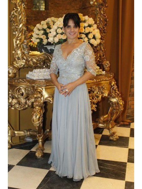Elegant Lace and Chiffon V-Neck Mother of The Bride and Groom Dresses 99605072 Elegant Lace and Chiffon V-Neck Mother of The Bride and Groom Dresses 99605072