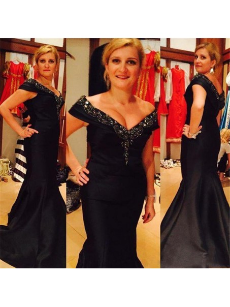 Mermaid Off-the-Shoulder Beaded Mother of The Bride and Groom Dresses 99605075