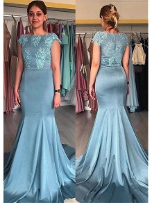 Elegant Mermaid Long Mother of The Bride Dresses with Lace Appliques 99605120