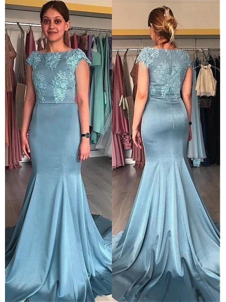 Elegant Mermaid Long Mother of The Bride Dresses with Lace Appliques 99605120