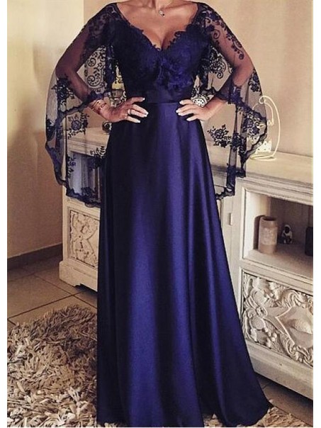A-Line V-Neck Long Mother of The Bride Dresses 99605121