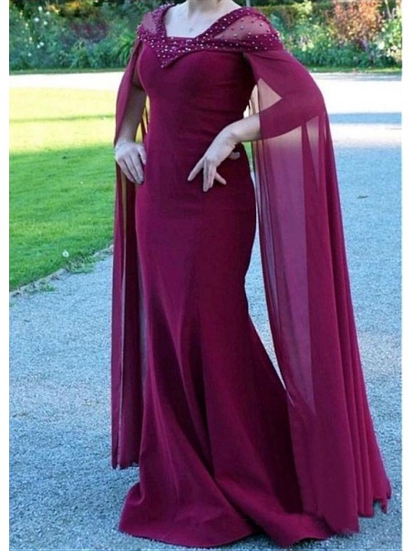 Mermaid Chiffon Beaded Long Mother of The Bride Dresses 99605125