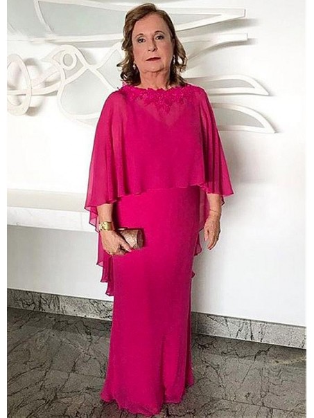 Sheath Long Chiffon Mother of The Bride Dresses 99605129