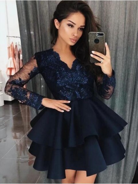 Long Sleeves Lace Short Prom Dress Homecoming Dresses Graduation Party Dresses 99701011 Long Sleeves Lace Short Prom Dress Homecoming Dresses Graduation Party Dresses 99701011