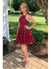 Short Red Beaded Lace Prom Dress Homecoming Dresses Graduation Party Dresses 99701030