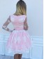 Short Prom Dress Long Sleeves Lace Homecoming Dresses Graduation Party Dresses 99701075