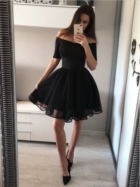 Short Black Prom Dress Homecoming Dresses Graduation Party Dresses 99701086