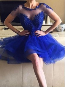 Cute Beaded Lace Short Prom Dress Homecoming Graduation Cocktail Dresses 99701094