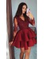 Short Prom Dress Long Sleeves Lace Homecoming Graduation Cocktail Dresses 99701160