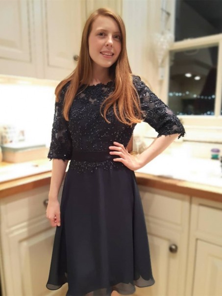 Short Black Beaded Lace Prom Dress Homecoming Graduation Cocktail Dresses 99701192