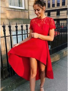 High Low Red Prom Dress Homecoming Graduation Cocktail Dresses 99701215