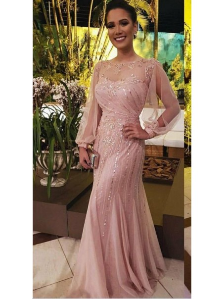 Long Sleeves Beaded Sequins Mother of the Bride Dresses 99702013