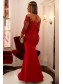 Mermaid Beaded Lace Long Red Mother of the Bride Dresses 99702026